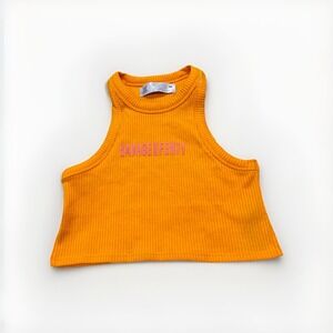 Savage X Fenty Women's Essential Heavy‎ Rib Cropped Logo Tank White Size Medium